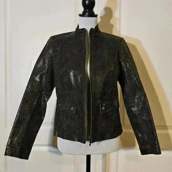 Alfani Women's Genuine Leather Jacket - Size S - Stylish and Chic - Picture 1 of 8